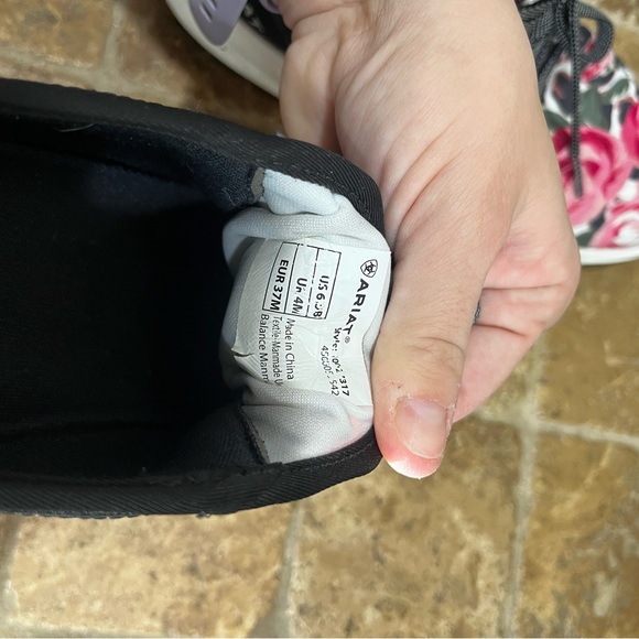 Ariat Women's Black and Pink Floral Sneakers - Picture 5 of 6